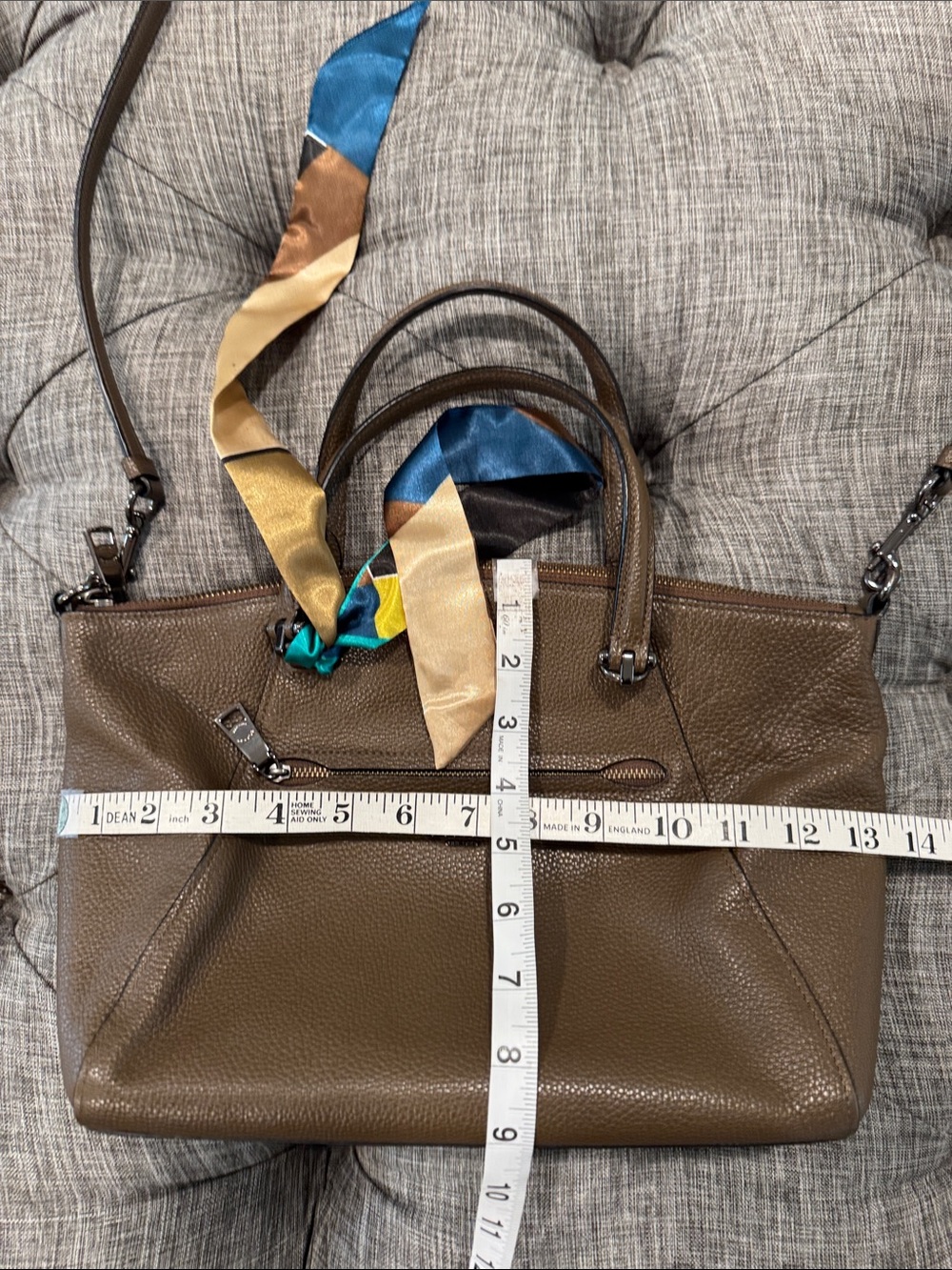 Coach Bag Prairie Brown Pebbled Leather Satchel - Picture 17 of 17
